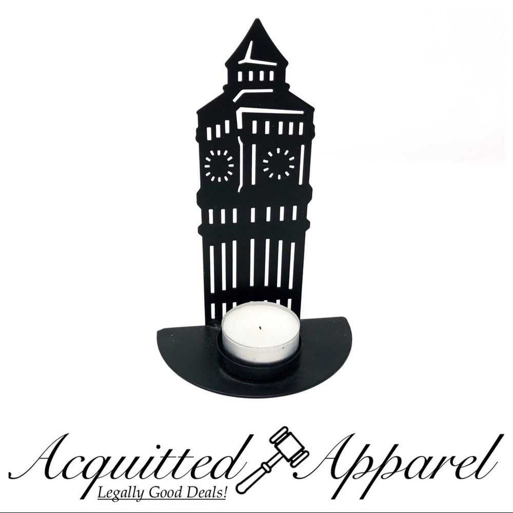 Big Ben Tea Candle Holder Votive Light Small Black